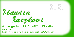 klaudia raczkovi business card